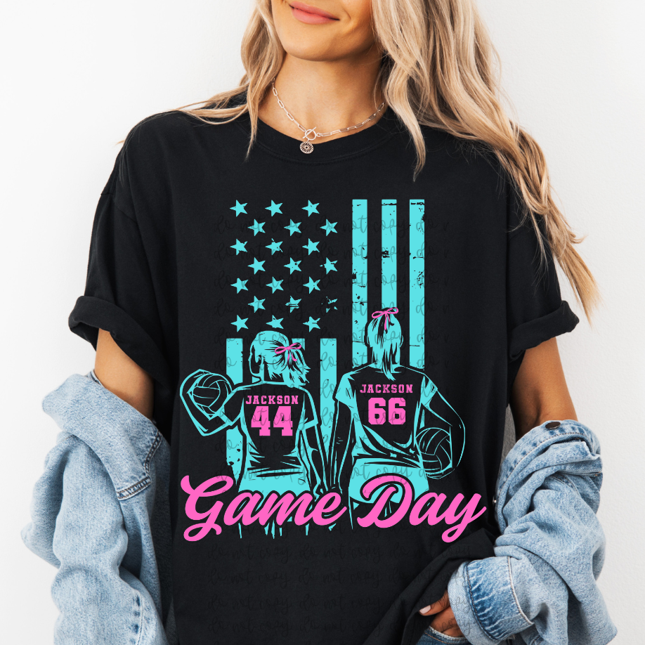 Custom 2 Player Volleyball Flag Top — design example 1