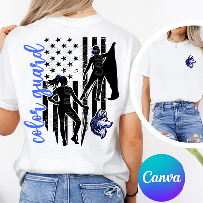 Custom Color Guard Flag Top — design example 1