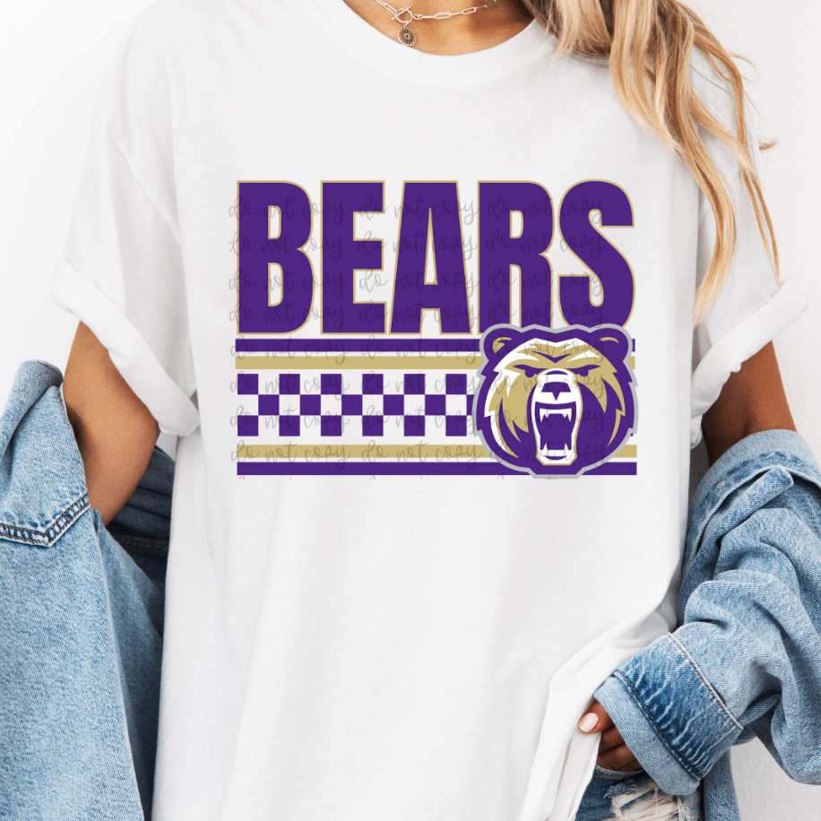 Custom Double Checkered Stripe Mascot Top — design example 1