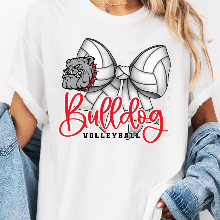 Custom Volleyball Bow Mascot Top — design example 1