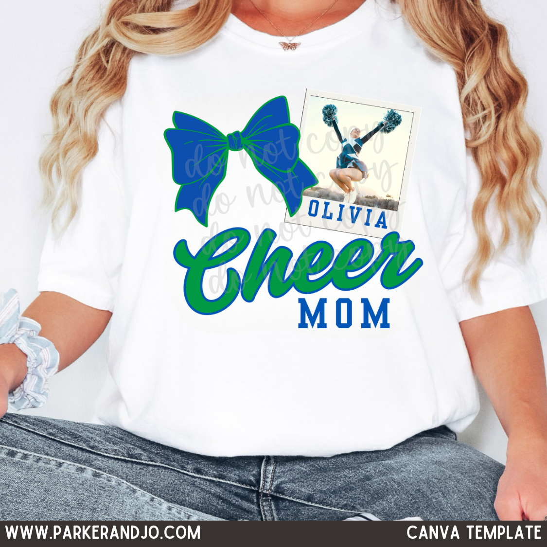 Custom Cheer Mom Polaroid Top — design example 1