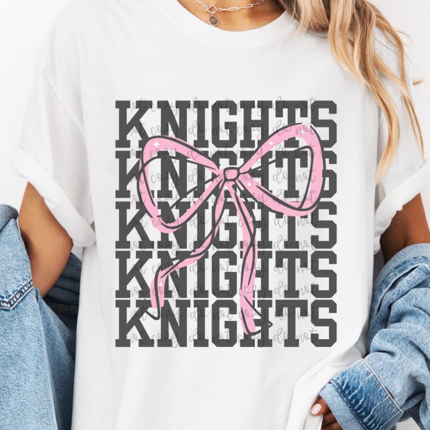 Custom Stacked Mascot With Bow Top — design example 1