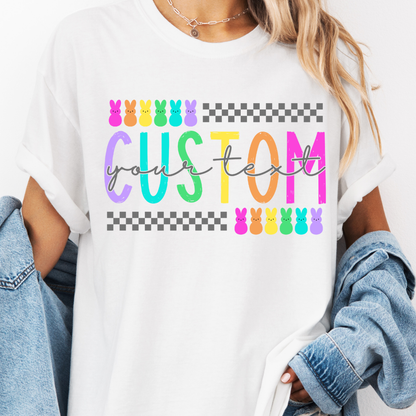 Custom Easter Peeps Checkered Top — design example 1