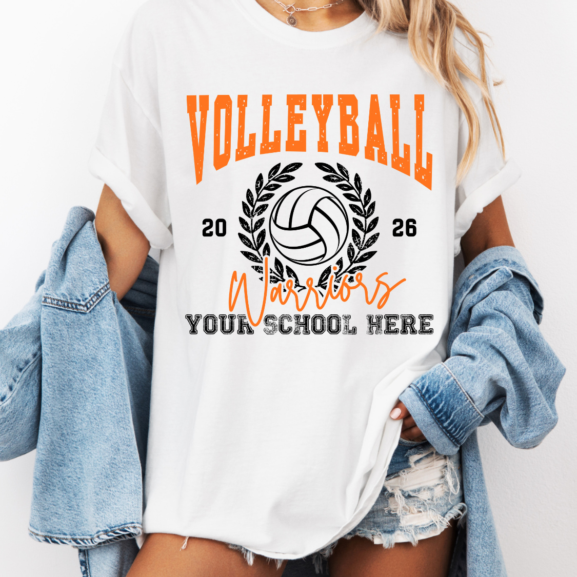 Custom Volleyball Wreath Top — design example 1