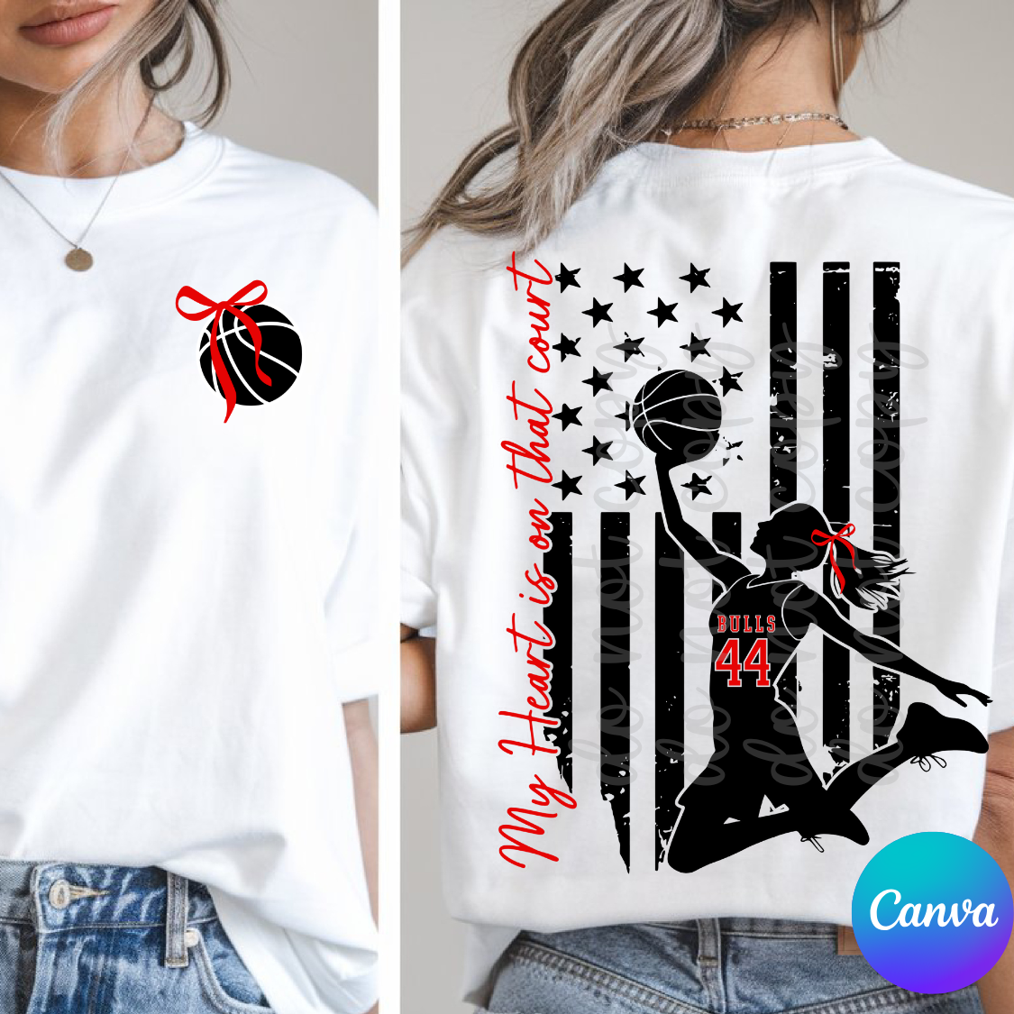 Custom Basketball Flag Player Top — Front & Back — design example 2
