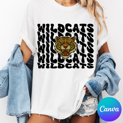 Custom Wavy Stacked Mascot Top — design example 1