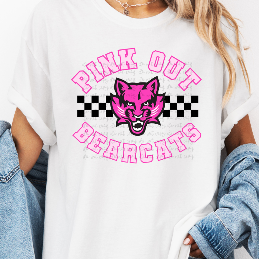 Custom Pink Out Mascot Top — design example 1