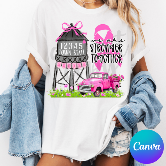 Custom Breast Cancer Awareness Small Town Top — design example 1