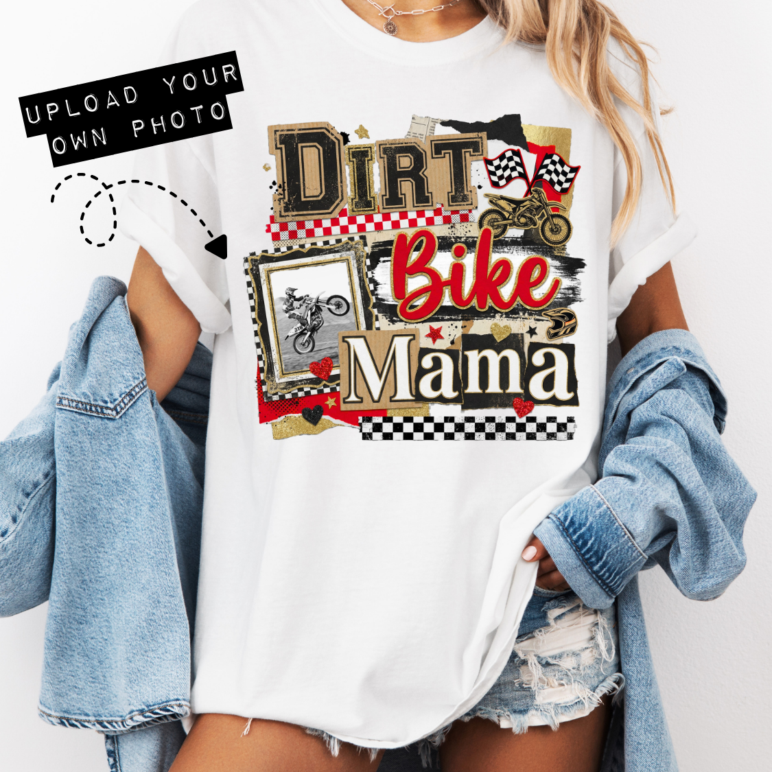 Custom Dirt Bike Mama Photo Frame Top — design example 1
