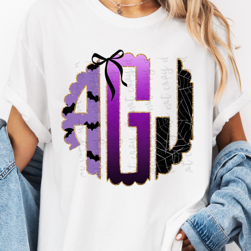 Custom Halloween Monogram Top — design example 1