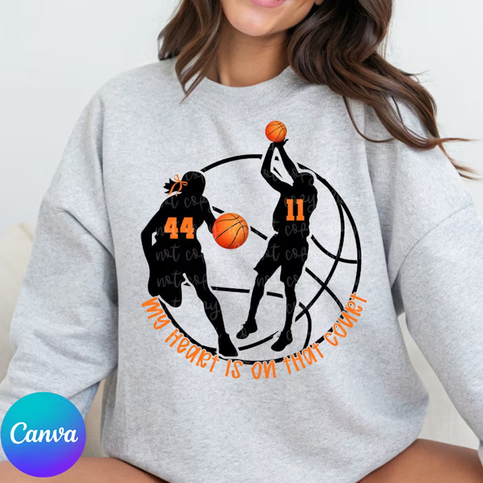 Custom My Heart Is on That Court Top — Boy & Girl Players — design example 1