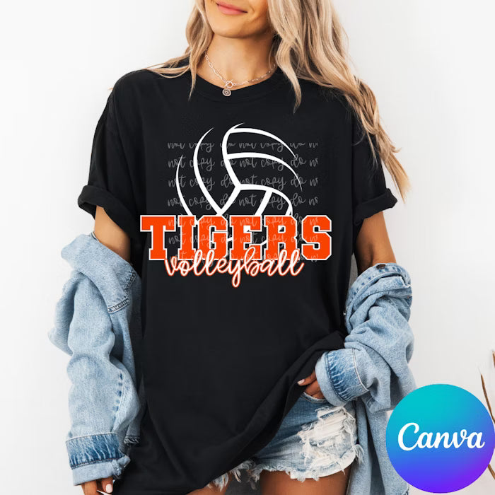 Custom Volleyball Team Wordmark Top — design example 1