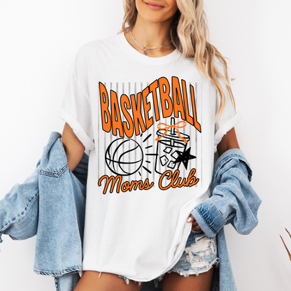 Custom Basketball Moms Club Top apparel mockup showing the front design.
