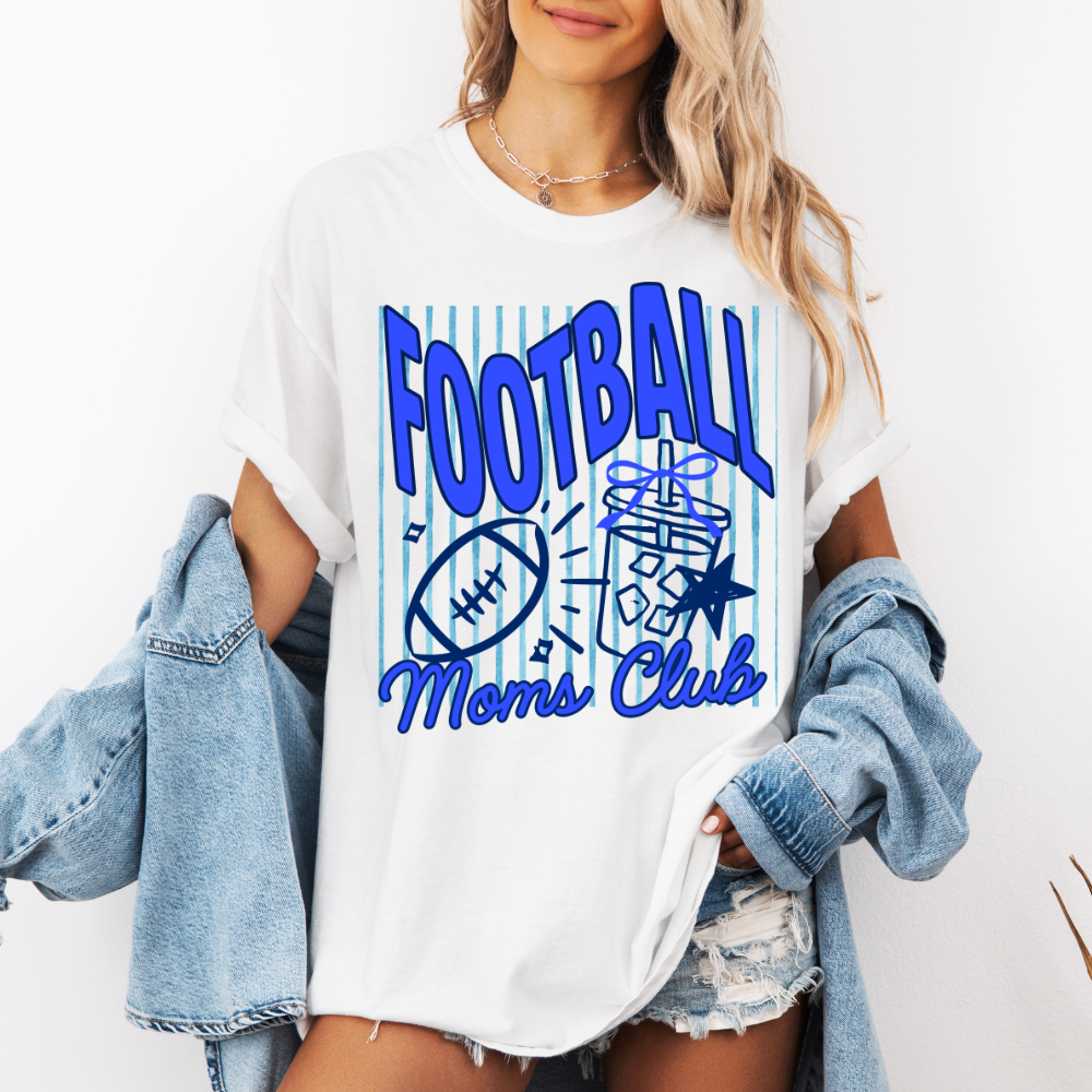 Custom Football Moms Club Top apparel mockup showing the front design.