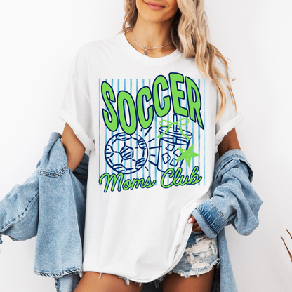 Custom Soccer Moms Club Top apparel mockup showing the front design.