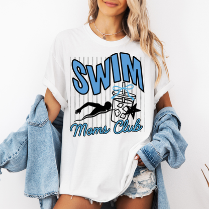 Custom Swimming Moms Club Top apparel mockup showing the front design.