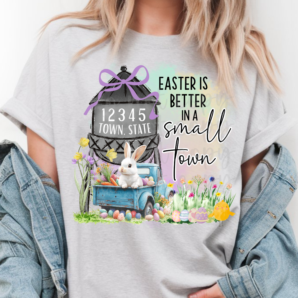 Custom Easter Small Town Top — design example 1