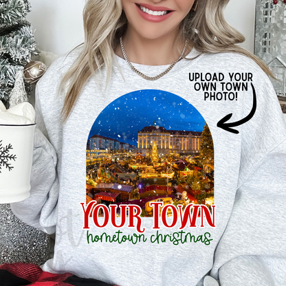 Custom Hometown Christmas Photo Frame Top — design example 1