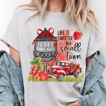 Custom Strawberry Small Town Top — design example 1