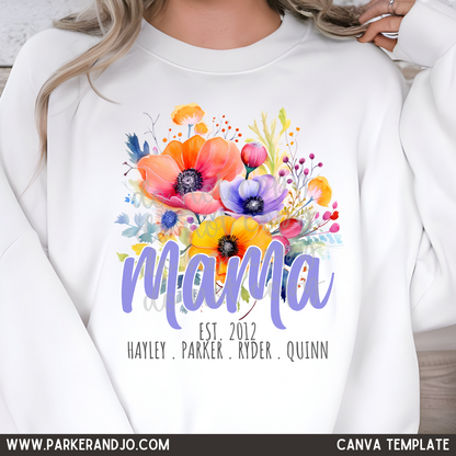 Custom Mama Floral Spring Top — design example 1