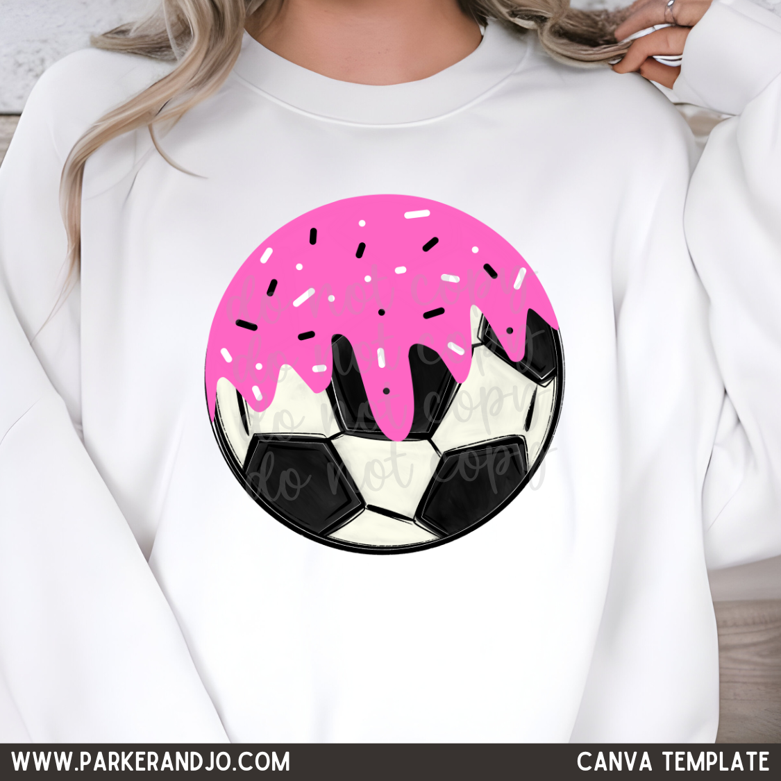 Custom Soccer Ball Drip Top mockup showing the pictured apparel design.