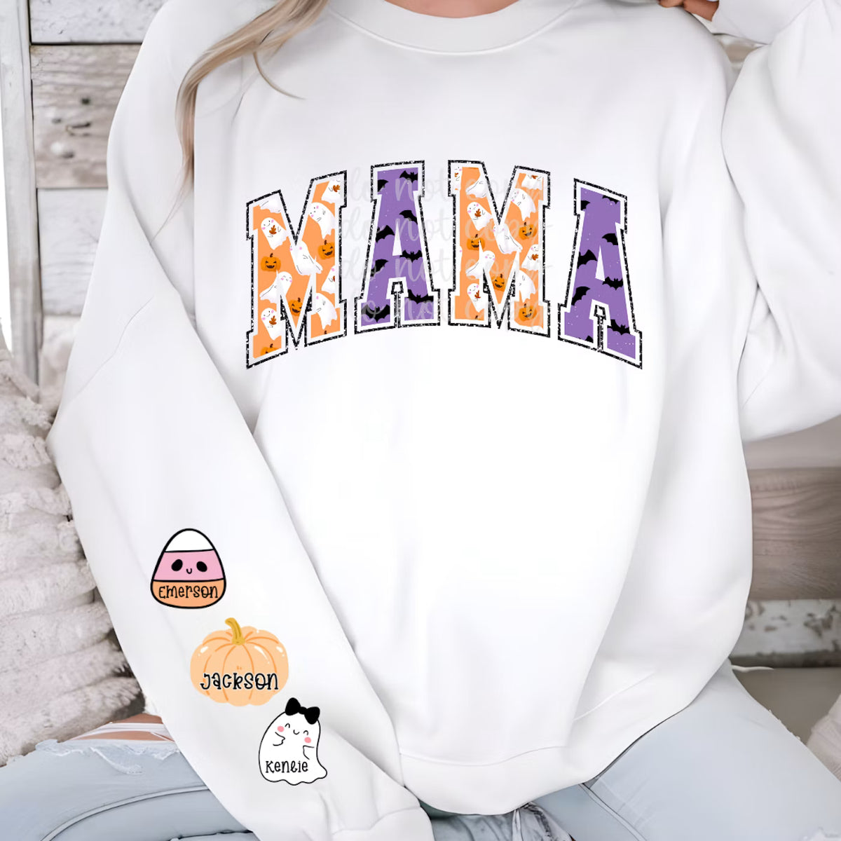 Mama Halloween- Customizable Name Sleeve