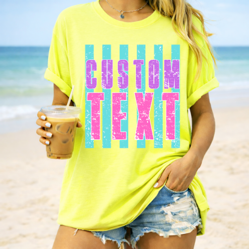 Custom Distressed Stripes  Text Top — design example 1