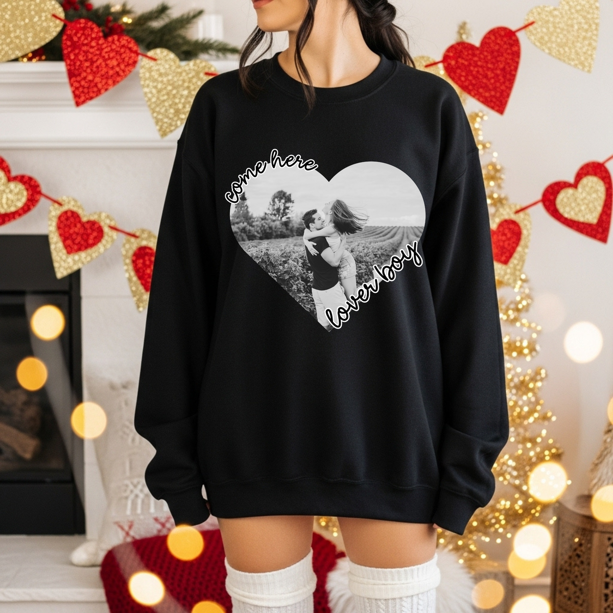 Custom Come Here Lover Boy Heart Editable Photo Frame Top — design example 1