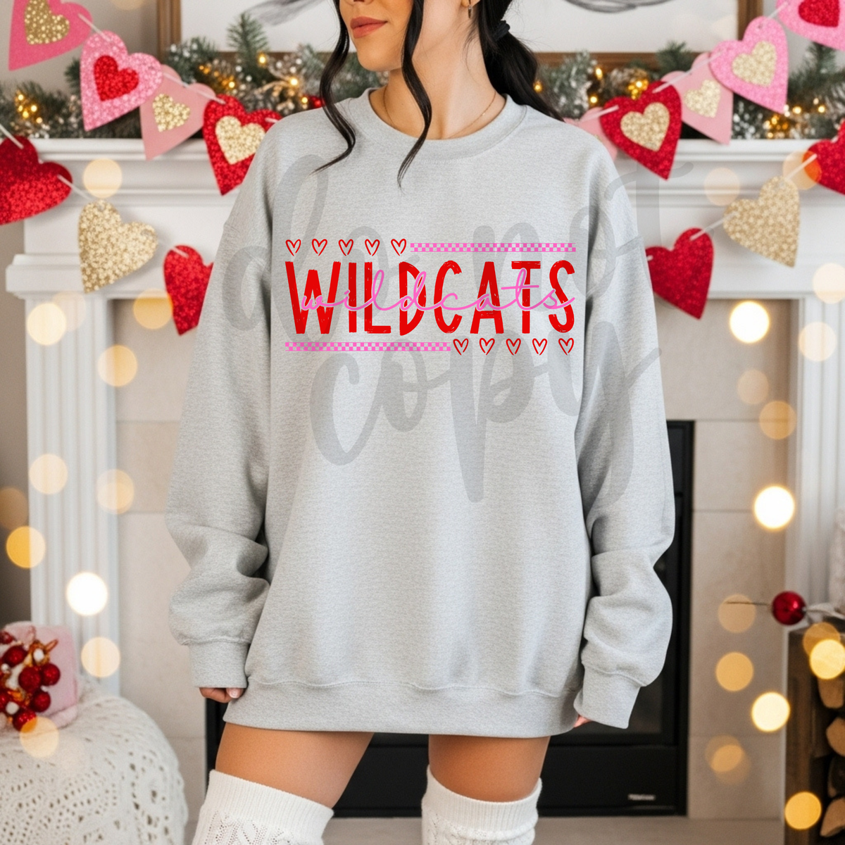 Custom Mascot Checkered Hearts Top — design example 1