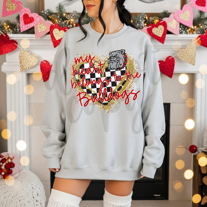 Custom My Heart Belongs To The Mascot Checkered Top — design example 1