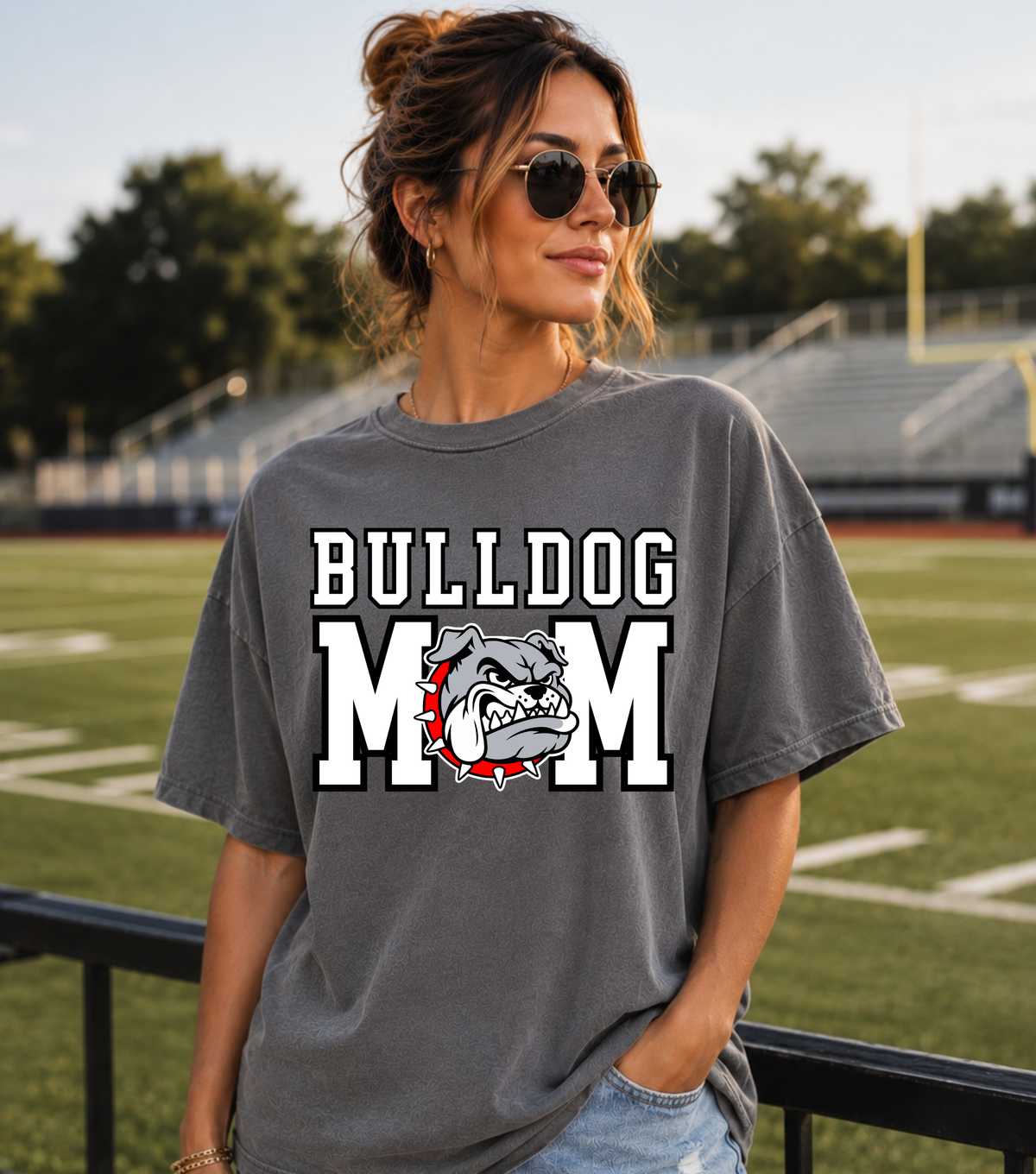 Custom School Spirit Mascot Mom Top — design example 1
