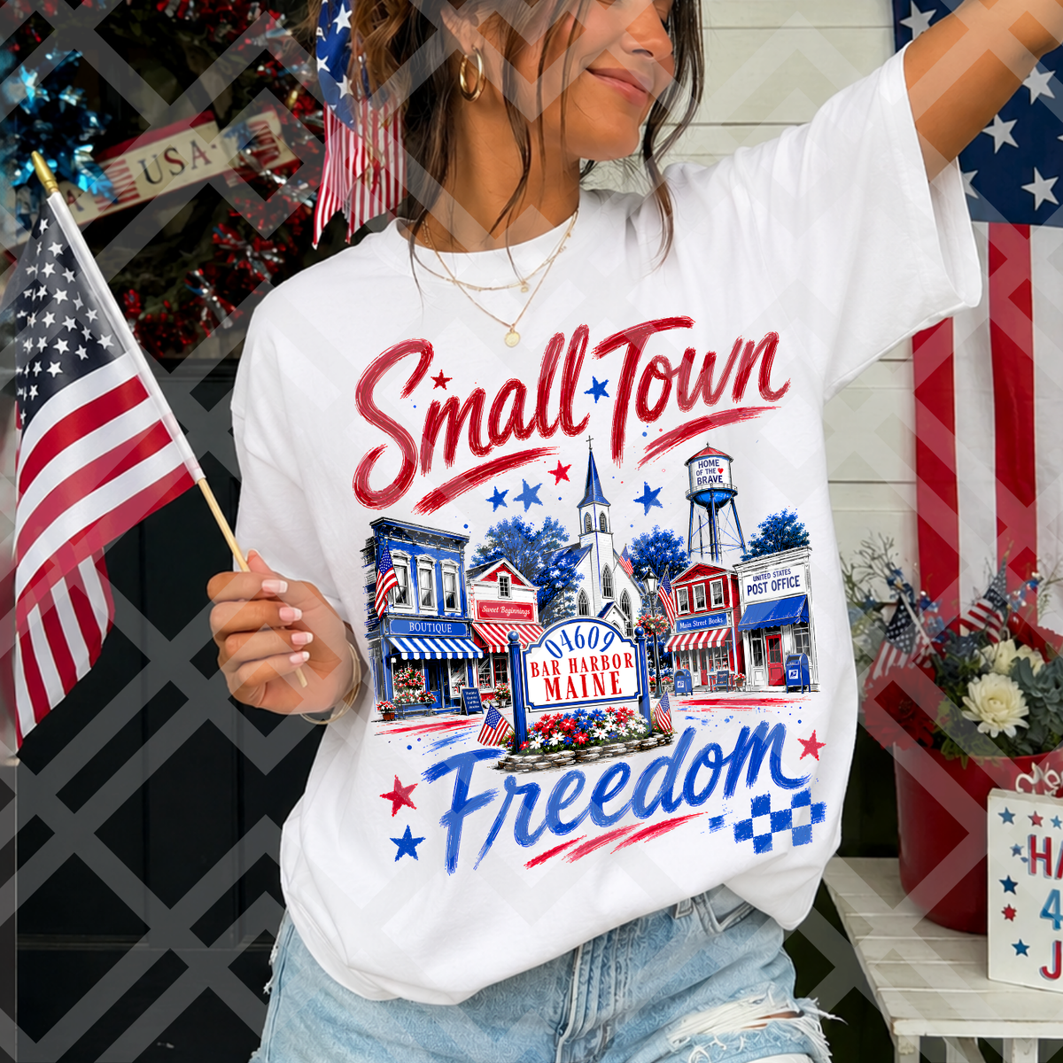 Custom Small Town Freedom Top — design example 2