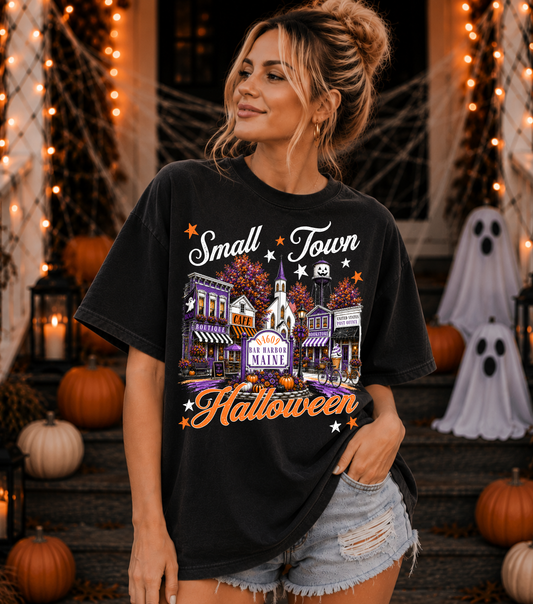 Custom Small Town Halloween Collage Top — design example 1