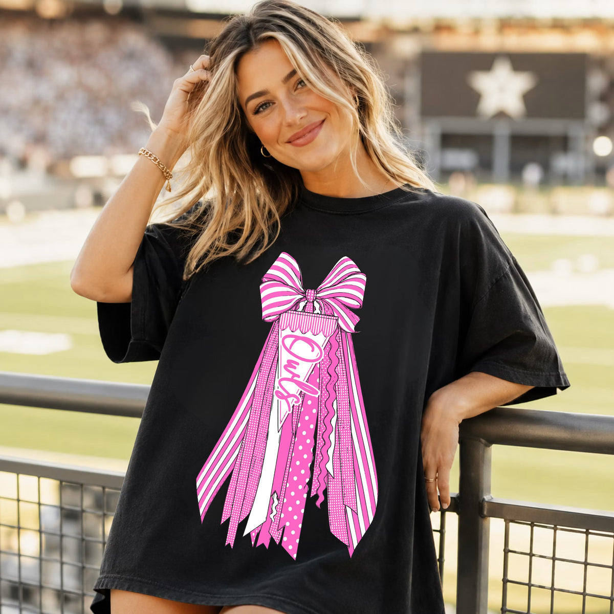 Custom Team Spirit Ribbon Bow Top — design example 1