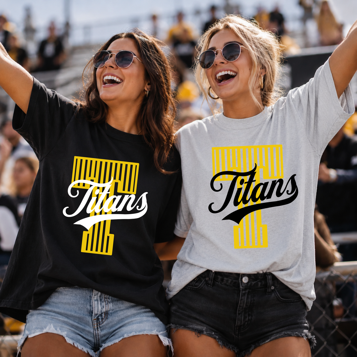 Custom Striped Initial School Spirit Top — design example 1