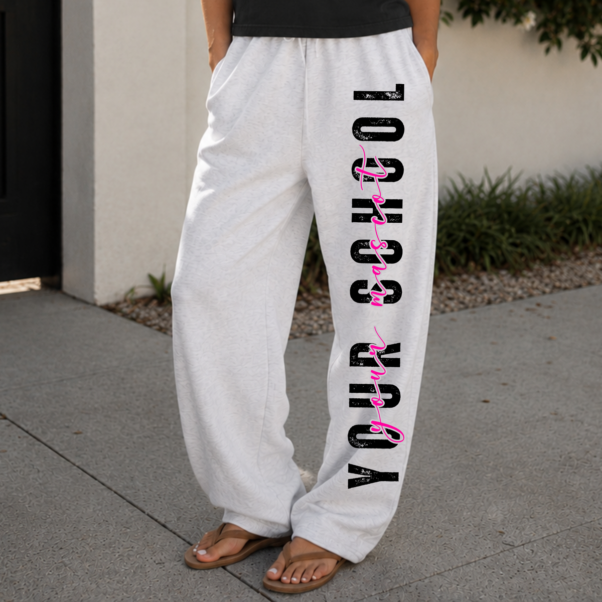 Custom Vertical Word Fleece Joggers — print-layout example 2