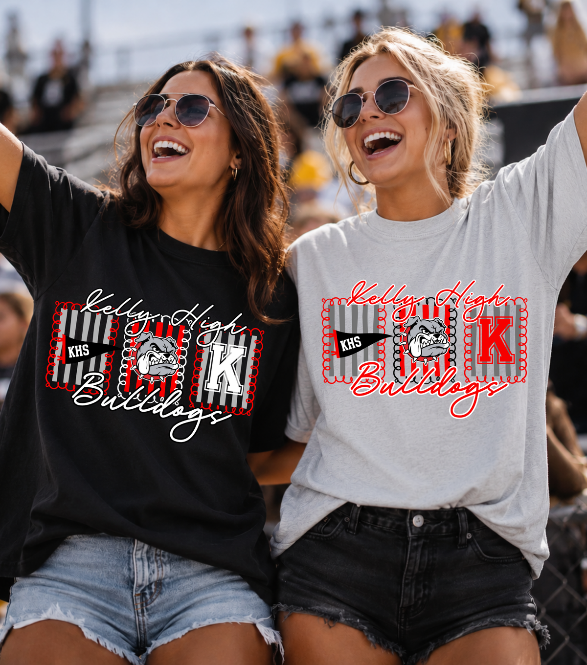 Custom Triple Panel Striped Varsity Mascot Top — design example 1