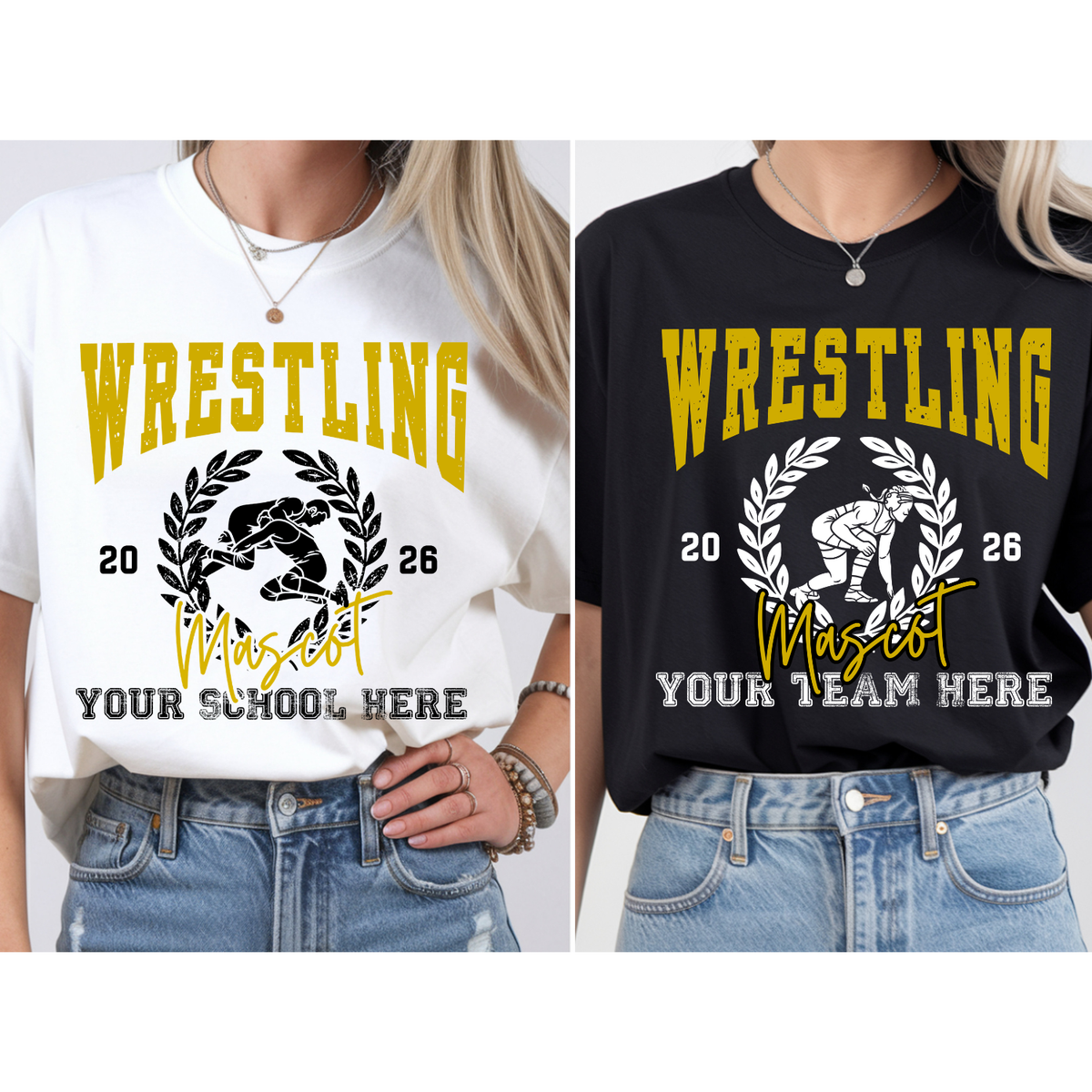 Custom Wrestling Wreath Top — design example 1