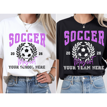 Custom Soccer Wreath Top mockup showing the pictured apparel design.