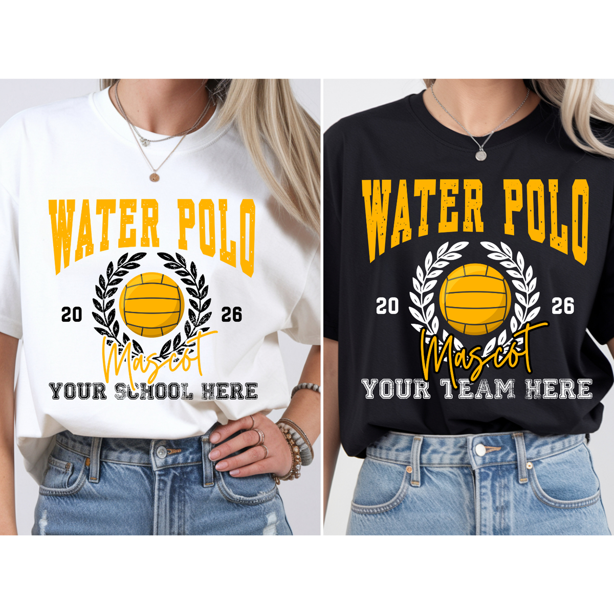 Custom Water Polo Wreath Top — design example 1