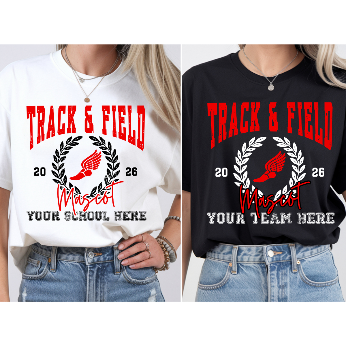 Custom Track & Field Wreath Top — design example 1
