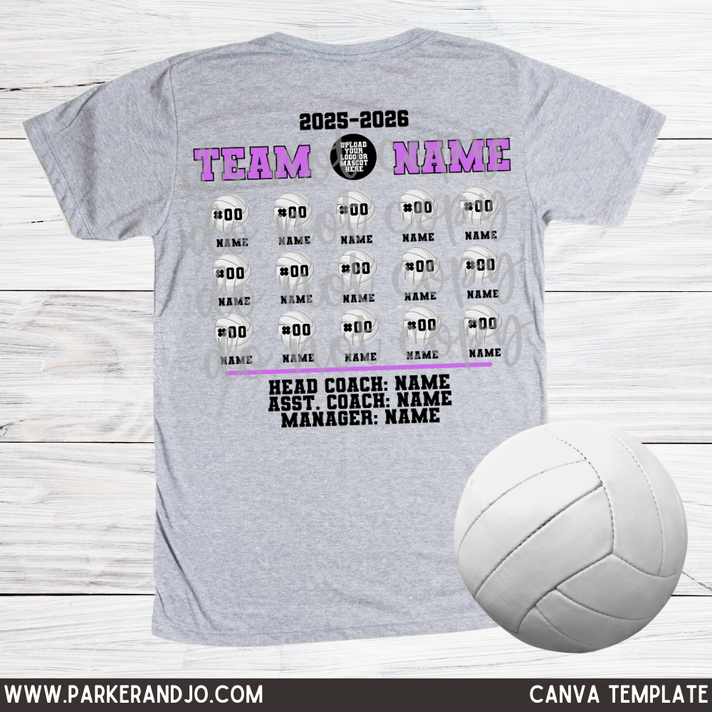 Custom Volleyball Team Roster Top — design example 1