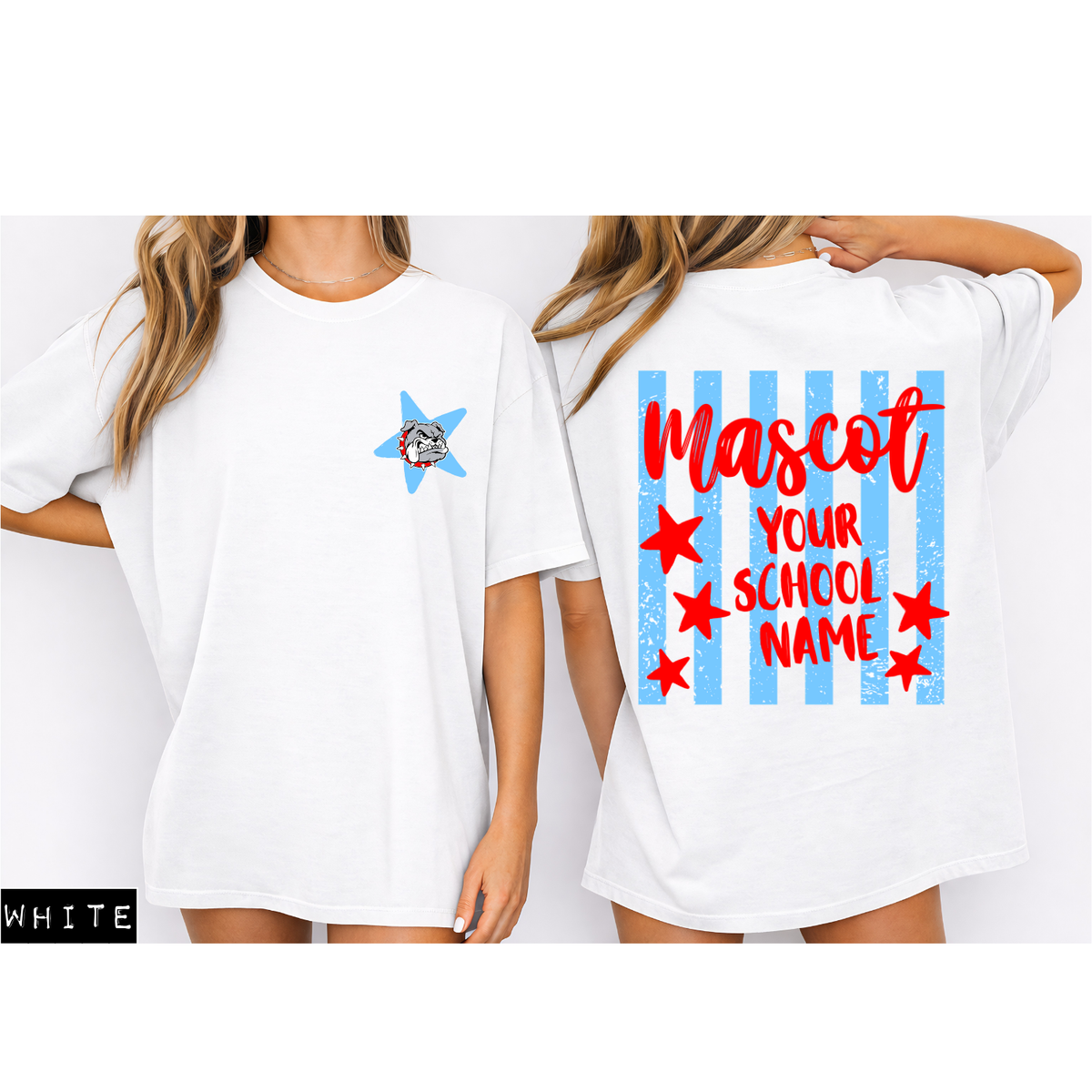 Custom Stars And Stripes Mascot School Top — design example 1