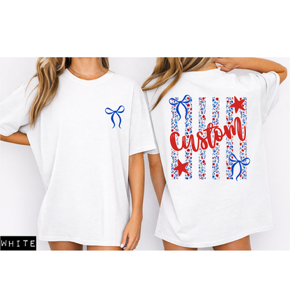 Custom Red White Blue Floral Top — design example 1