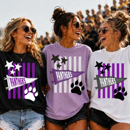 Custom Pennant Stripes Stars School Spirit Top — design example 1