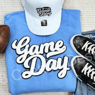 Game Day Chenille Patch Top (No Specific Sport)-WHITE