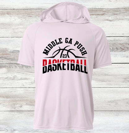 PUSH Basketball Design 6- Hooded T-Shirts (Sleeveless, Short and Long Sleeve)