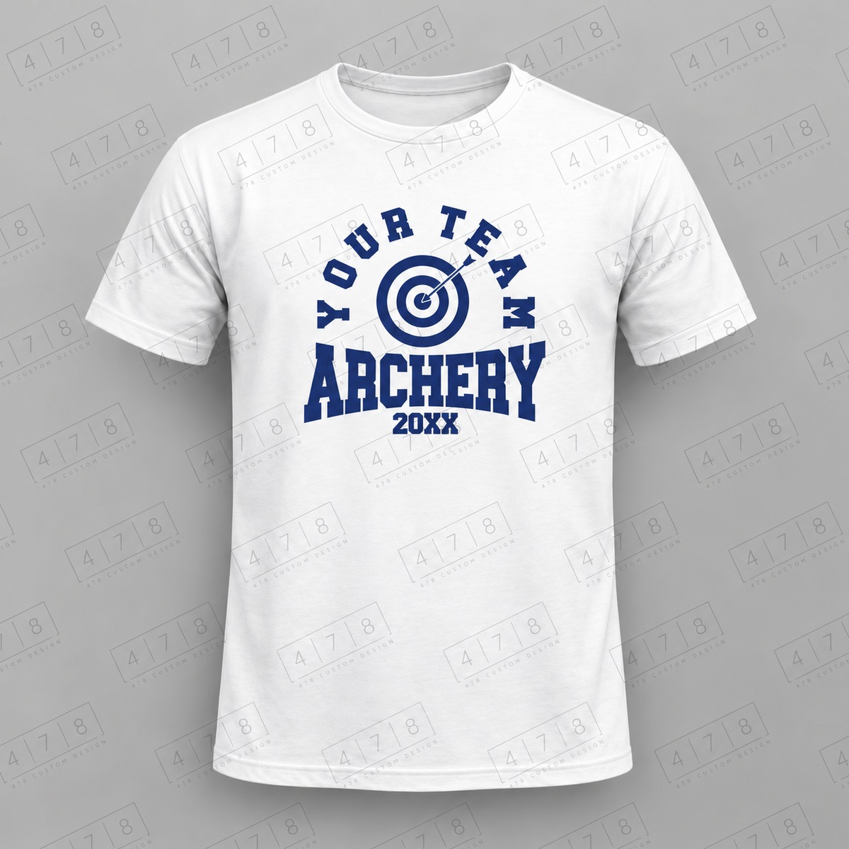 Archery design with smaller chest print and 478 Custom Design watermark