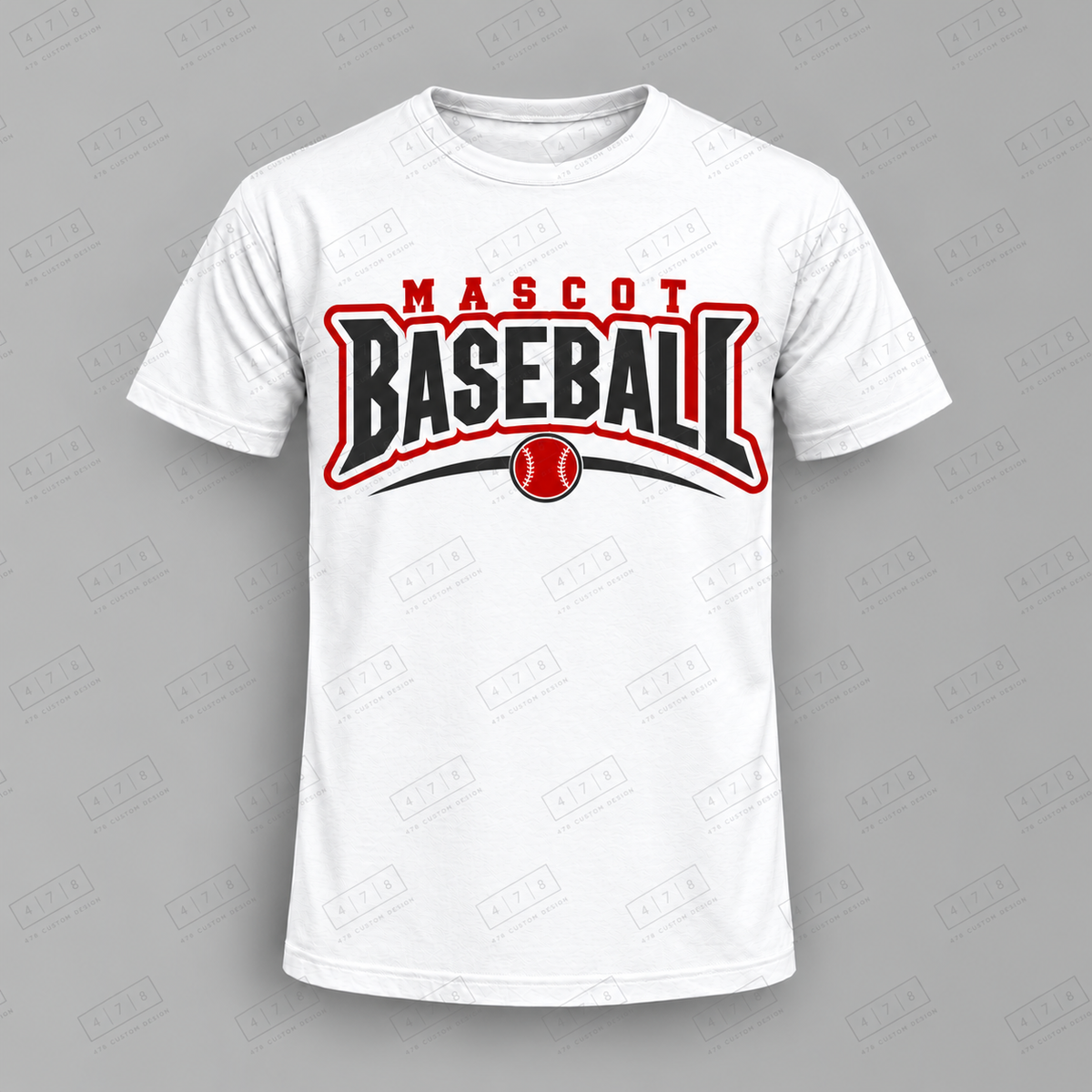 Custom Pointed Mascot Baseball Top mockup with 478 Custom Design watermark