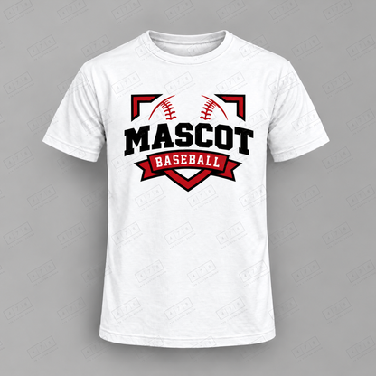 Custom Baseball Shield Ribbon Mascot Top with approved chest print size and 478 Custom Design watermark